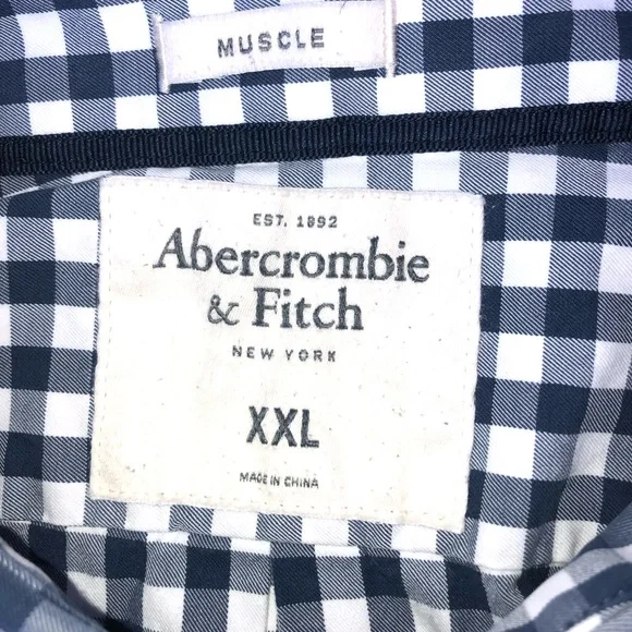 Abercrombie and Fitch navy checkered shirt! - Picture 5 of 5